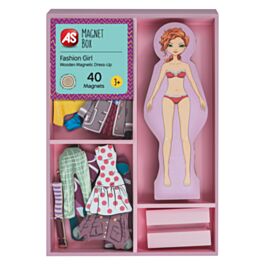 Magnetic girl dress up wooden clearance box