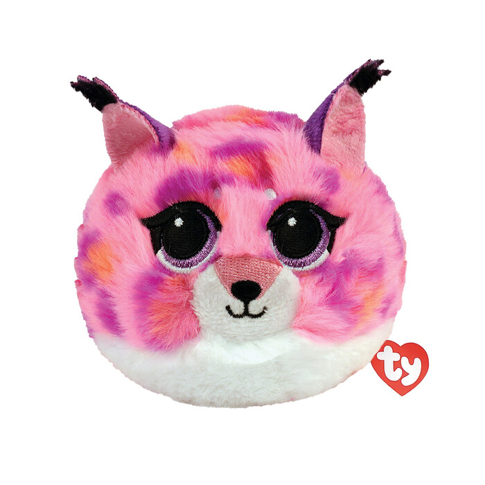 Plush Ball Beanie Bouncers Cat Pink with White