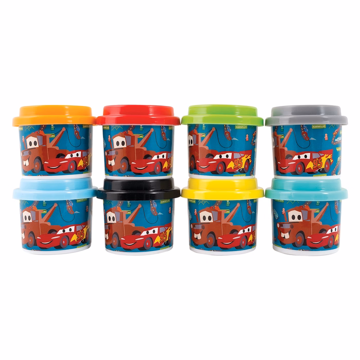 AS Πλαστελίνη Disney Cars Μαθαίνω Τα Σχήματα Και Τα Χρώματα 8 Βαζάκια Με Καπάκια Καλουπάκια 224gr