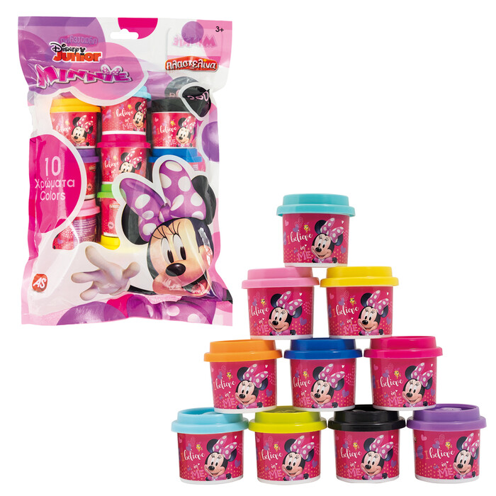 AS Πλαστελίνη Disney Minnie Σακουλάκι Με 10 Βαζάκια Και Καπάκια Καλουπάκια 280gr