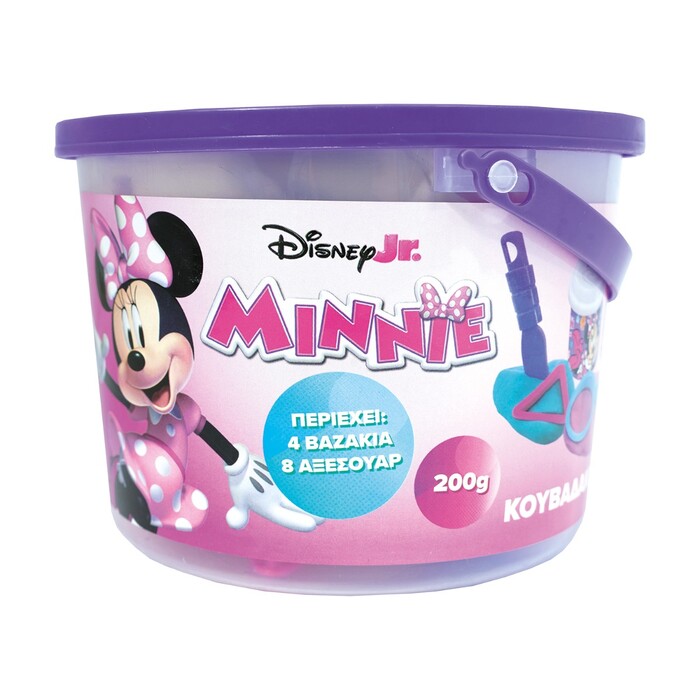 Κουβαδάκι Με 4 Βαζάκια Πλαστελίνης 2ΟΖ Και 8 Εργαλεία Minnie Cute