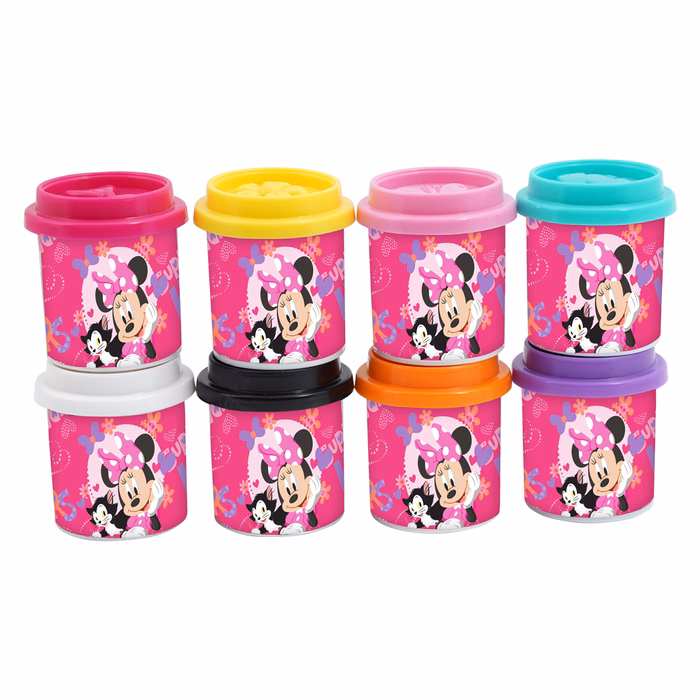 AS Πλαστελίνη Disney Minnie Μαθαίνω Τα Σχήματα Και Τα Χρώματα 8 Βαζάκια Με Καπάκια Καλουπάκια 224gr