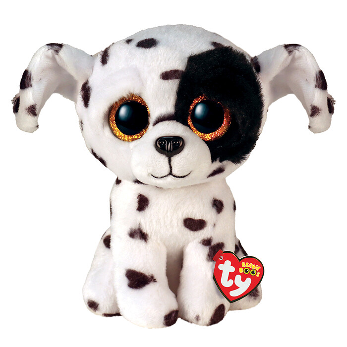 TY Beanie Boos Luther Χνουδωτό Σκυλάκι Δαλματίας Λευκό Και Μαύρο 15εκ