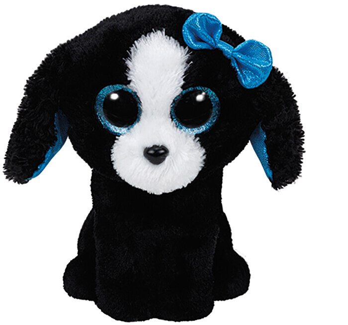 TY Beanie Boos Tracey Χνουδωτό Σκυλάκι Λευκό Και Μαύρο 15εκ