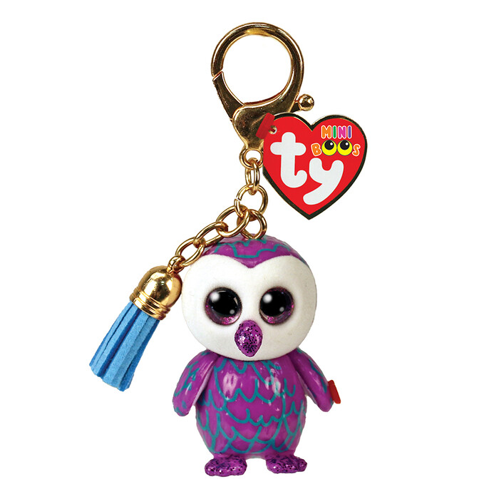 TY Mini Boos Μπρελόκ Moonlight Κουκουβάγια Μωβ