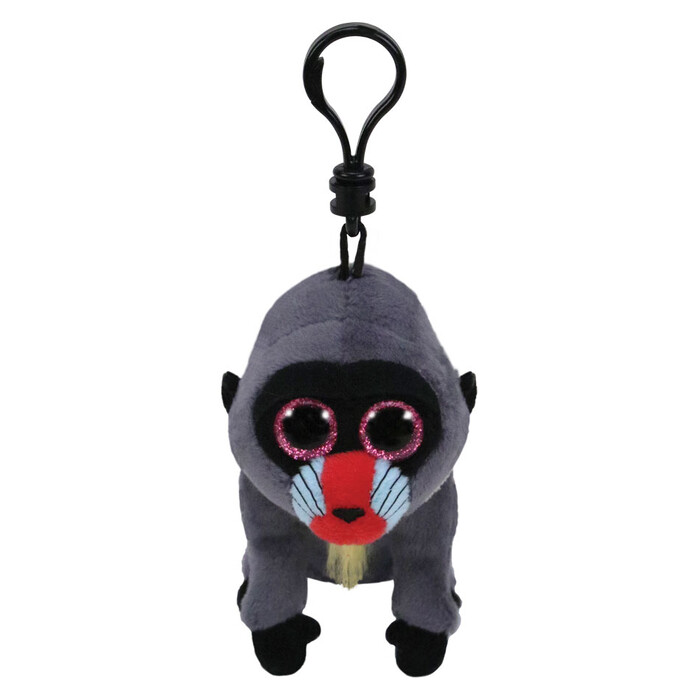 TY Beanie Boos Wasabi Χνουδωτό Μπρελόκ Μπαμπουίνος Γκρι 8.5εκ