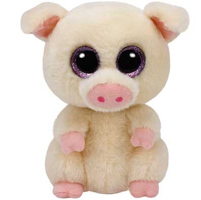 TY Beanie Boos Piggley Χνουδωτό Γουρουνάκι Ροζ 15εκ