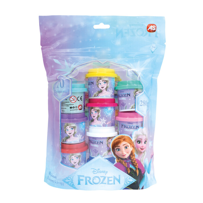 AS Dough Disney Frozen Polybag With 10 Pots And 3D Caps 280gr For Ages 3+
