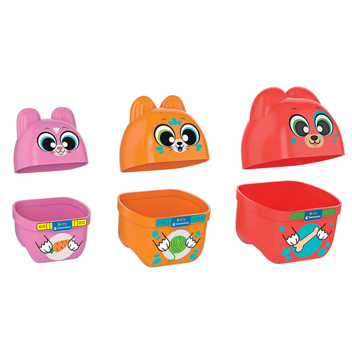 Baby Clementoni Βρεφικό Παιχνίδι Ζωάκια "Τι Έχει Μέσα" 2 σε 1 για 18+ Μηνών