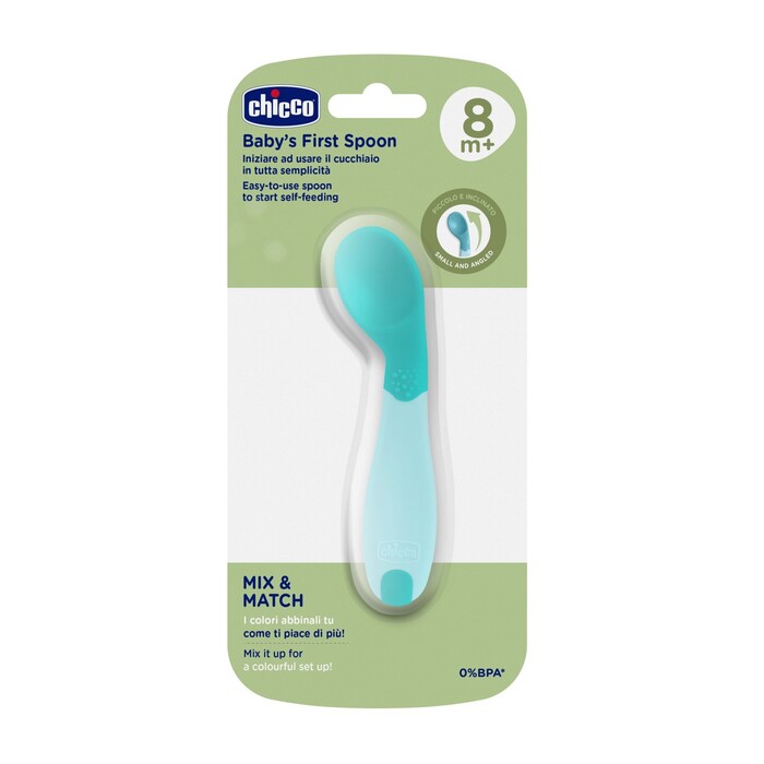 Chicco Κουτάλι Σιλικόνης Αρχής Για 8+ Μηνών Natural Βεραμάν