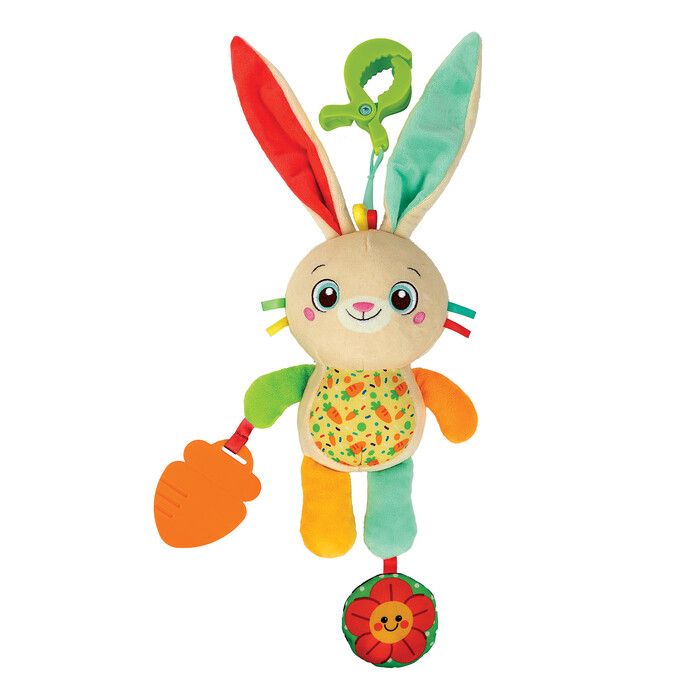 Babe Clementoni Hanging Cot Toy Soft Bunny For 0+ Ages