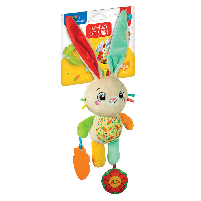 Babe Clementoni Hanging Cot Toy Soft Bunny For 0+ Ages