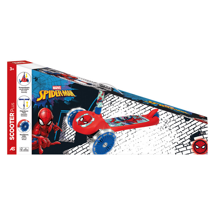 Scooter Plus Spider-Man with light-up wheels For 3+ Ages