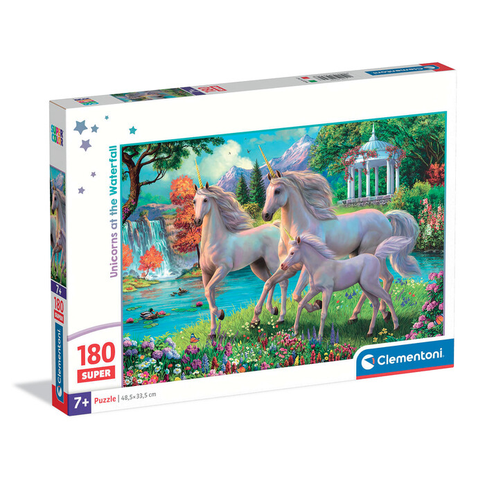 Clementoni Παζλ Super Super Color Μονόκεροι στον Καταρράκτη 180 τμχ