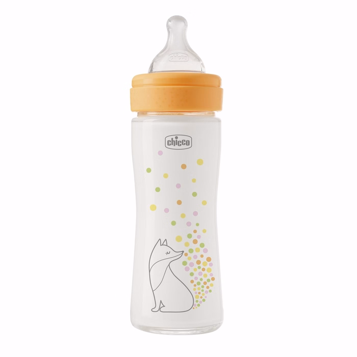 Chicco Γυάλινο Μπιμπερό Perfect Easy Κατά των Κολικών Αλεπουδίτσα 240ml Για 0+ Μηνών