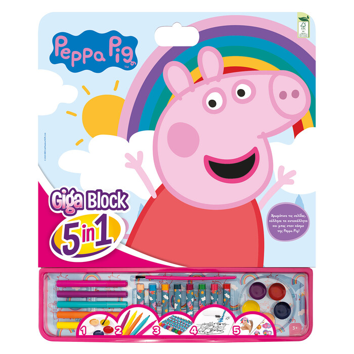 Giga Block Drawing Set Peppa Pig 5 In 1 For Ages 3+