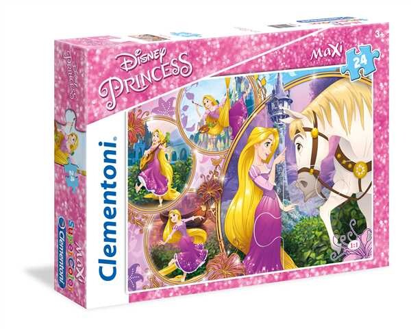 Clementoni Kids Puzzle Maxi Super Color Disney Princess: Hair Tangles 24 pcs