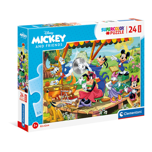 Clementoni Kids Puzzle Maxi Super Color Mickey And Friends 24 pcs