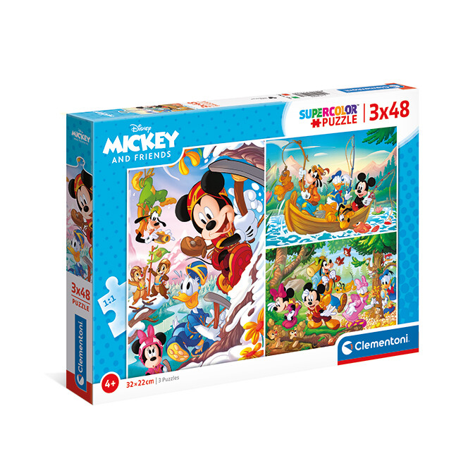 Clementoni Kids Puzzle Super Color Mickey And Friends 3x48 pcs