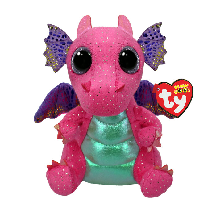 TY Beanie Boos Spitfire Plush Dragon Pink 15cm