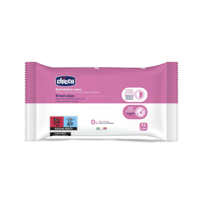 Chicco Breast Cleansing Wipes Natural Feeling 72 pcs