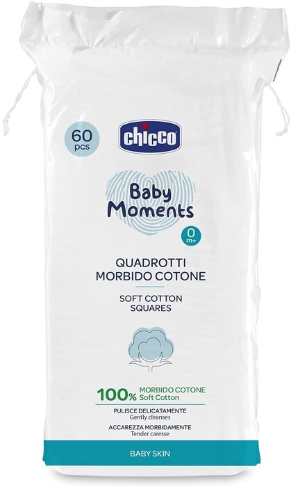 Chicco Μαντηλάκια Baby Moments Από Μαλακό Βαμβάκι 60τμχ