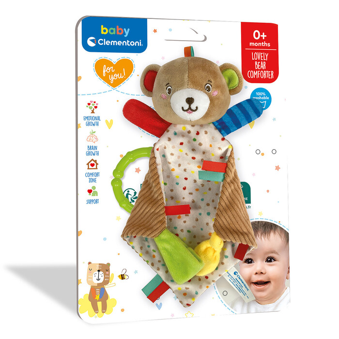 Baby Clementoni For You Βρεφικό Παιχνίδι Κουδουνίστρα Μαλακό Αρκουδάκι Για 0+ Μηνών