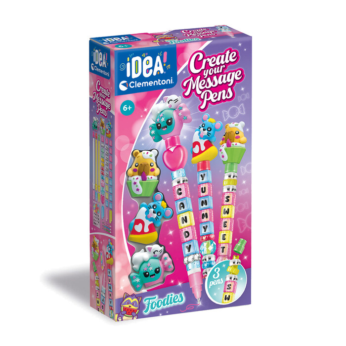 Clementoni Message Pens Set (3-piece) Foodies, Emotions, Lucky: Learn & Create for Ages 6+