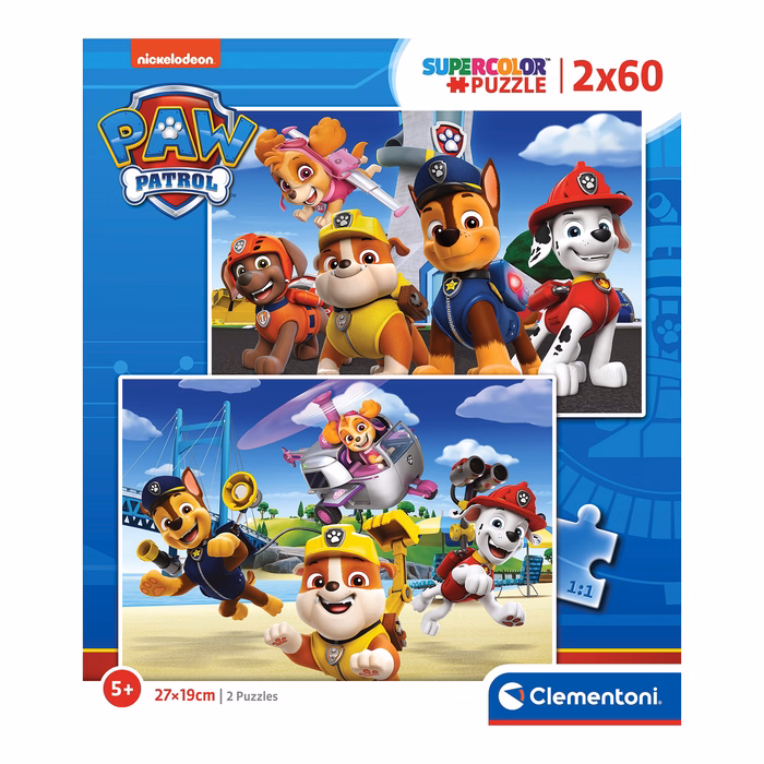 Clementoni Παζλ Super Color Paw Patrol 2Χ60 τμχ