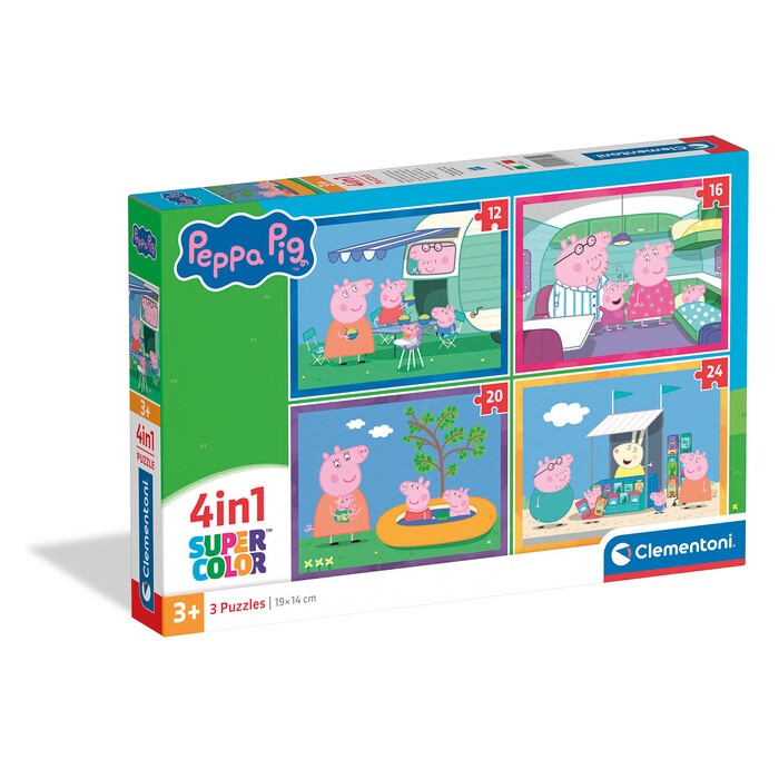 Clementoni Puzzle 4 in 1 Super Color Peppa Pig