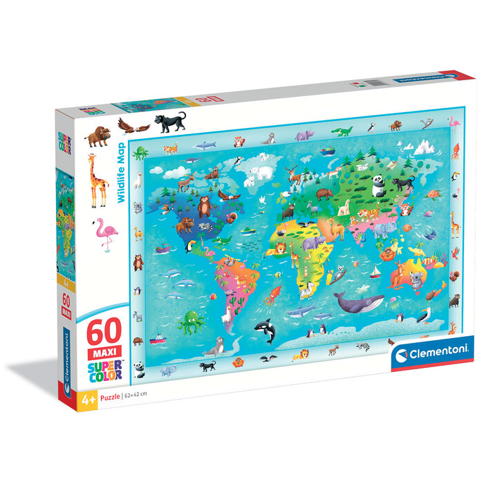Clementoni Maxi Super Color Map of the World's Animals