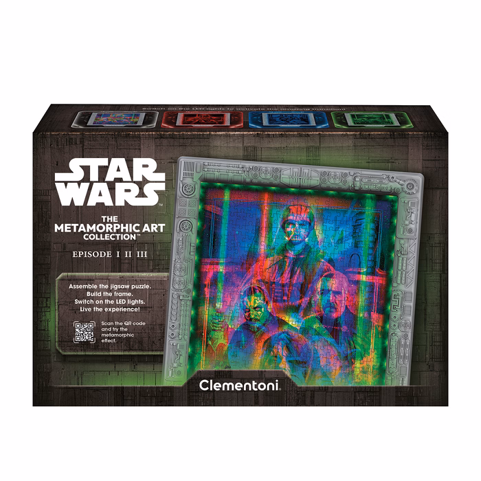 Clementoni Παζλ Star Wars Metamorphic Art με Φωτιζόμενο Εφέ & Κορνίζα – Επεισόδια I–II–III 520 τμχ