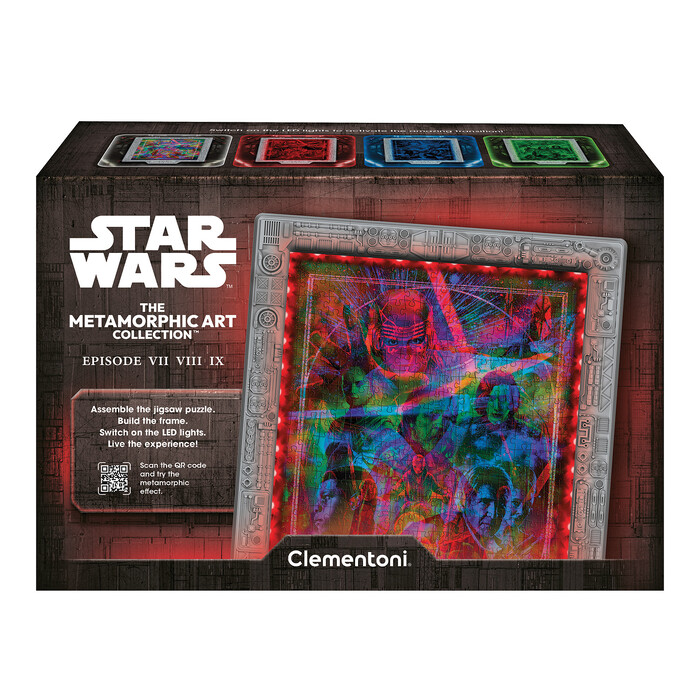 Clementoni Παζλ Star Wars Metamorphic Art με Φωτιζόμενο Εφέ & Κορνίζα – Επεισόδια VII–VIII–IX (520 τμχ)
