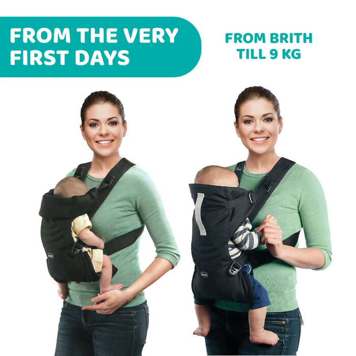 Chicco Μάρσιπος Easy Fit Black Night για Παιδί έως 9 kg