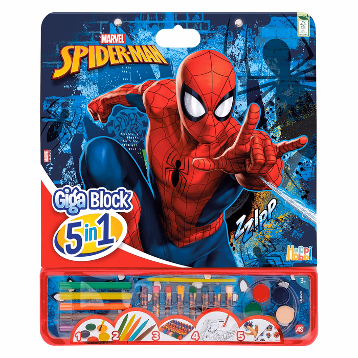 Giga Block Drawing Set Marvel Spiderman 5 In 1 For Ages 3+