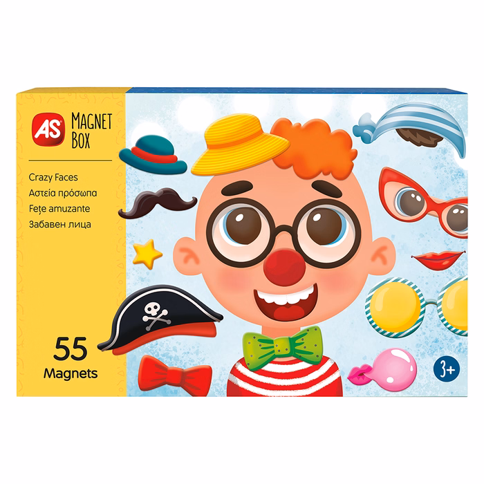 AS Magnet Box Αστεία Πρόσωπα 55 Εκπαιδευτικοί Χάρτινοι Μαγνήτες Για 3+ Χρονών
