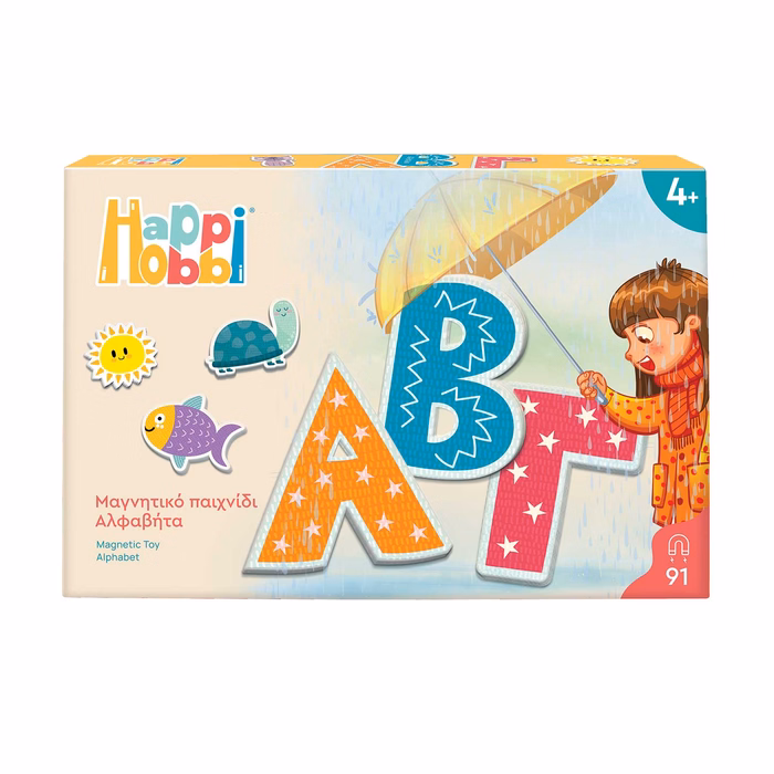 HappiHobbi Alphabet 91 Educational Paper Magnets For Ages 4+