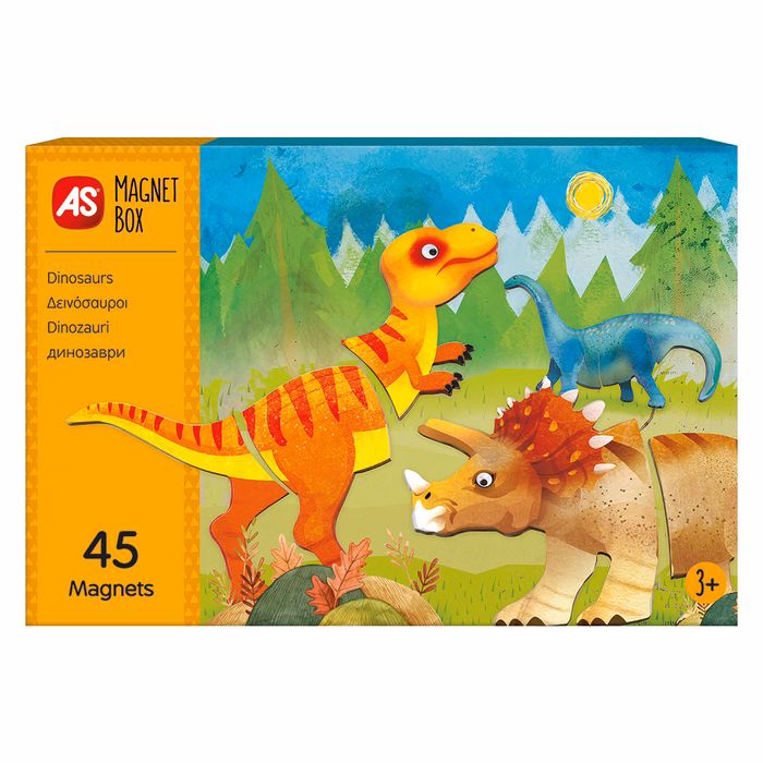 AS Magnet Box Δεινόσαυροι 45 Εκπαιδευτικοί Χάρτινοι Μαγνήτες Για 3+ Χρονών