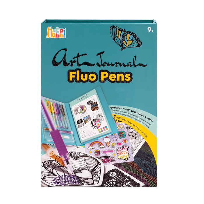 HappiHobbi Art Journal Fluo Pen For Ages 9+