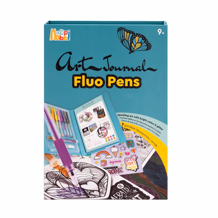 HappiHobbi Art Journal Fluo Στυλό Για 9+ Χρονών