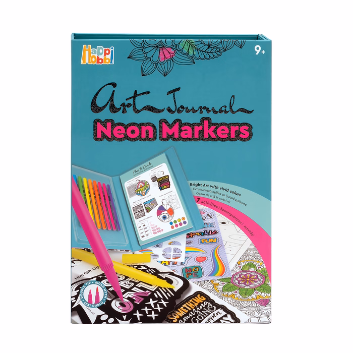 HappiHobbi Art Journal Neon Μαρκαδόροι Για 9+ Χρονών