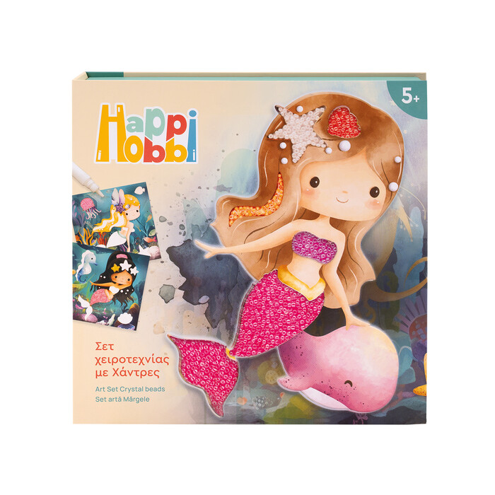 HappiHobbi Art Crystal Beads Mermaids For Ages 5+