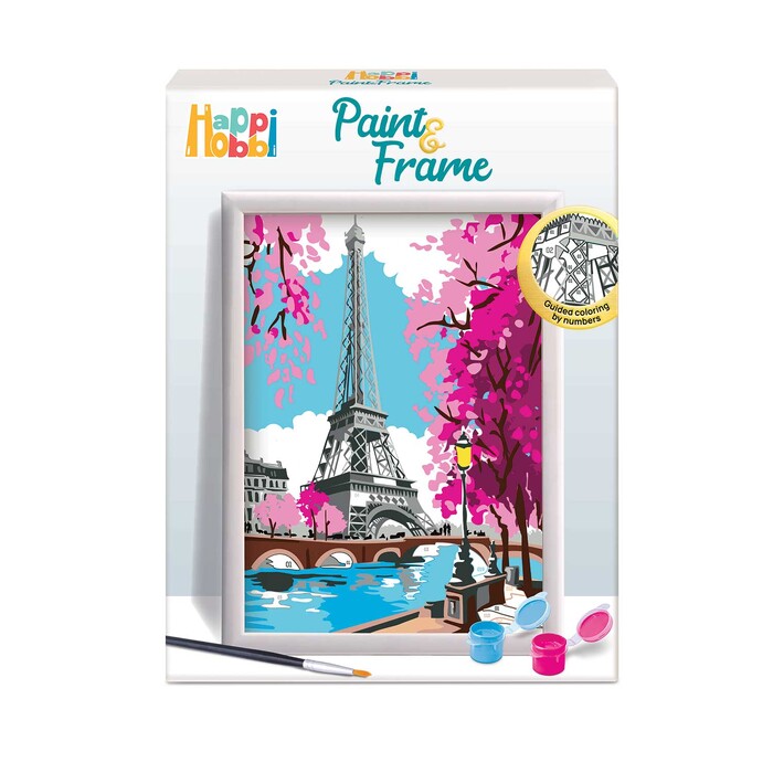 HappiHobbi Paint & Frame | Paint by Numbers - Spring Paris | For Ages 12+