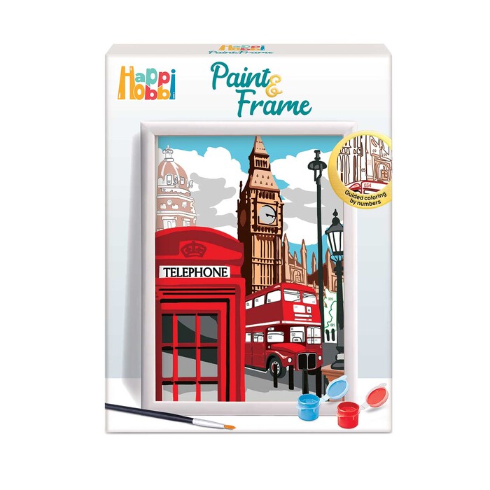 HappiHobbi Paint & Frame | Paint by Numbers - Majestic London | For Ages 12+