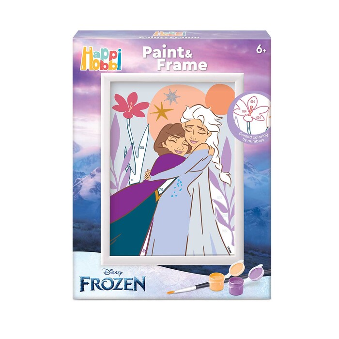 HappiHobbi Paint & Frame | Paint by Numbers - Disney Frozen | Για Ηλικίες 6+ Χρονών