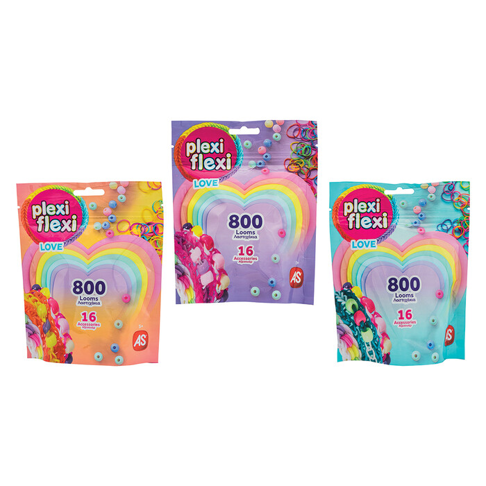 AS Plexi Flexi Love Pack With 800 Looms & 16 Charms For Ages 5+
