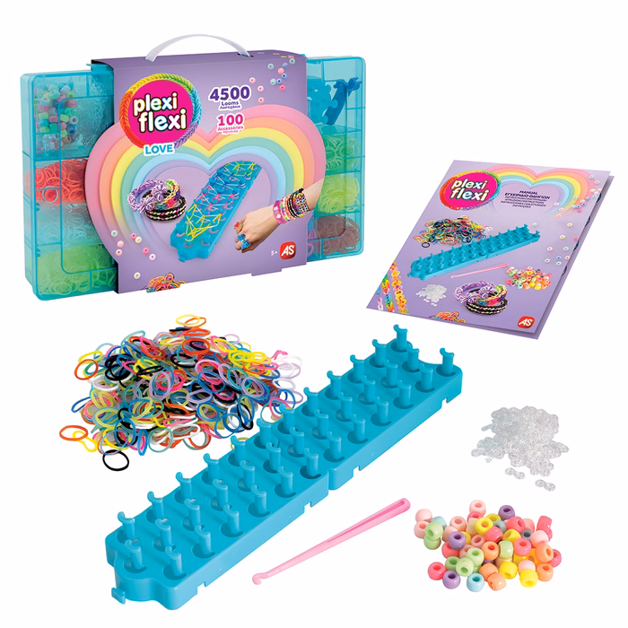 AS Plexi Flexi Love Large Case With 4500 Looms & 100 Charms For Ages 5+