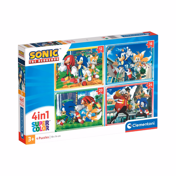 Clementoni Kids Puzzle 4 in 1 Super Color Sonic 12-16-20-24 pcs