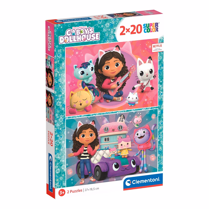 Clementoni Kids Puzzle Super Color DreamWorks Gabby's Dollhouse 2x20 pcs