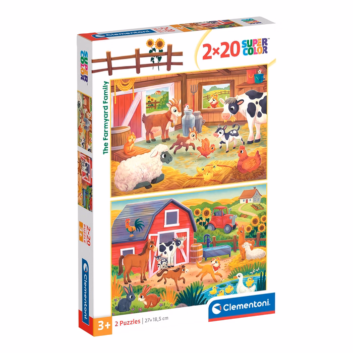 Clementoni Kids Puzzle Super Color At The Farm 2x20 pcs